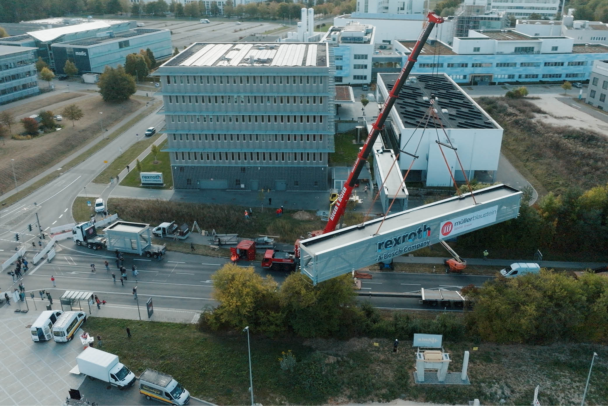 Neubau Brücke Bosch Rexroth in Ulm